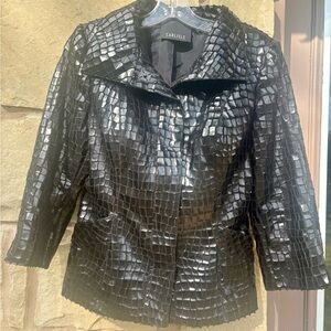 Vintage Carlisle Shiny Black Textured Jacket